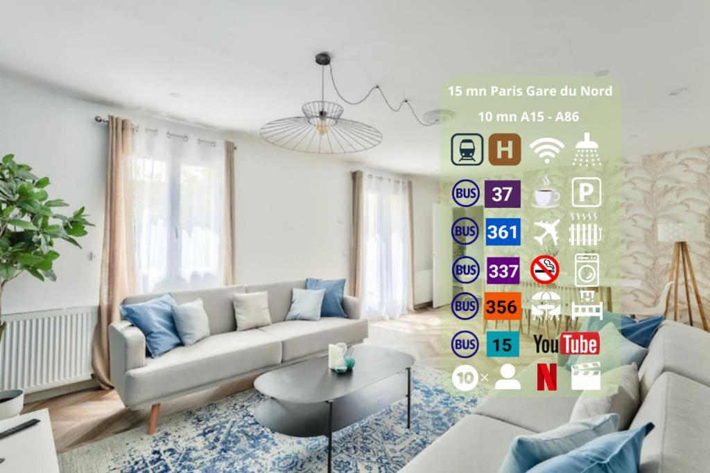 Parking Prive Gratuit - 15Mn Paris - Gare A Pied En 5Mn - Tout Equipee - Terrasse - Jardin - Stade De France - Casino D'Enghien - Hippodrome, Universite エピネー・シュル・セーヌ エクステリア 写真