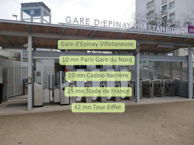 Parking Prive Gratuit - 15Mn Paris - Gare A Pied En 5Mn - Tout Equipee - Terrasse - Jardin - Stade De France - Casino D'Enghien - Hippodrome, Universite エピネー・シュル・セーヌ エクステリア 写真